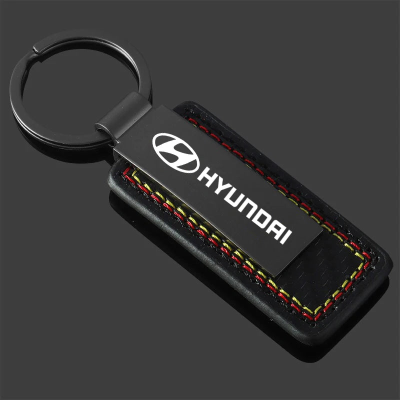 Porte-Clés Hyundai Premium — Alliage de Zinc & Cuir