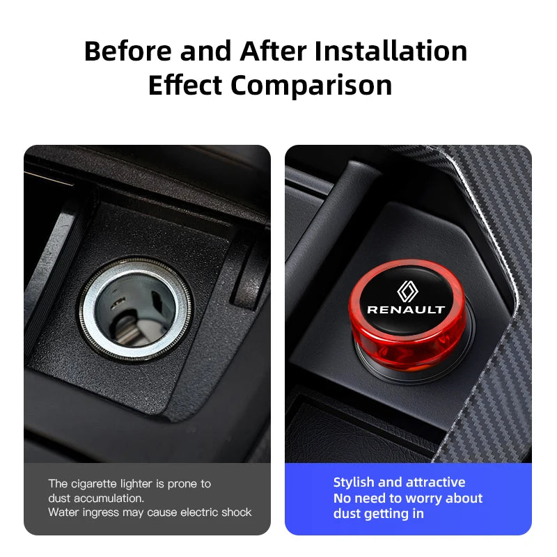 Cache Allume-Cigare Anti-Poussière – Renault & Renault Sport (Clio, Megane, Captur...)