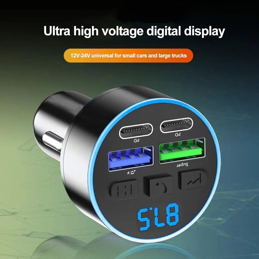 Émetteur FM Bluetooth 5.0 avec Chargeur Allume-Cigare et Affichage Digital