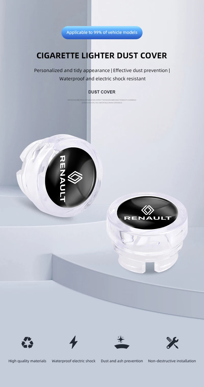 Cache Allume-Cigare Anti-Poussière – Renault & Renault Sport (Clio, Megane, Captur...)