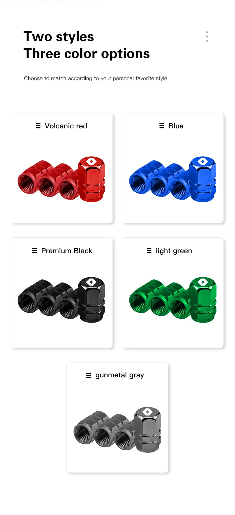 Bouchons de Valve Renault Premium — Aluminium Anodisé (Set de 4)