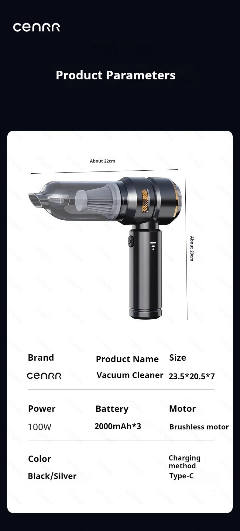 Aspirateur portable CENRR 998000PA