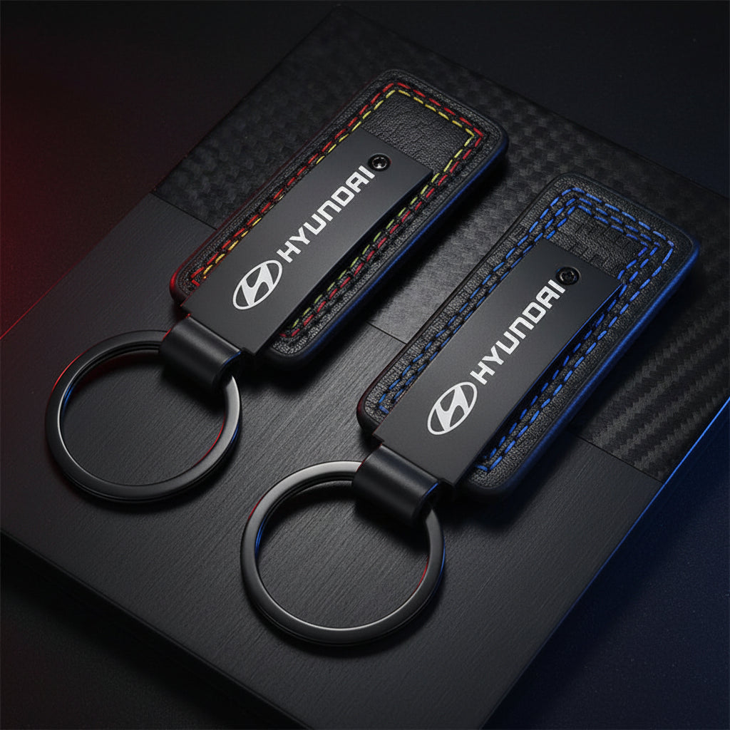 Porte-Clés Hyundai Premium — Alliage de Zinc & Cuir