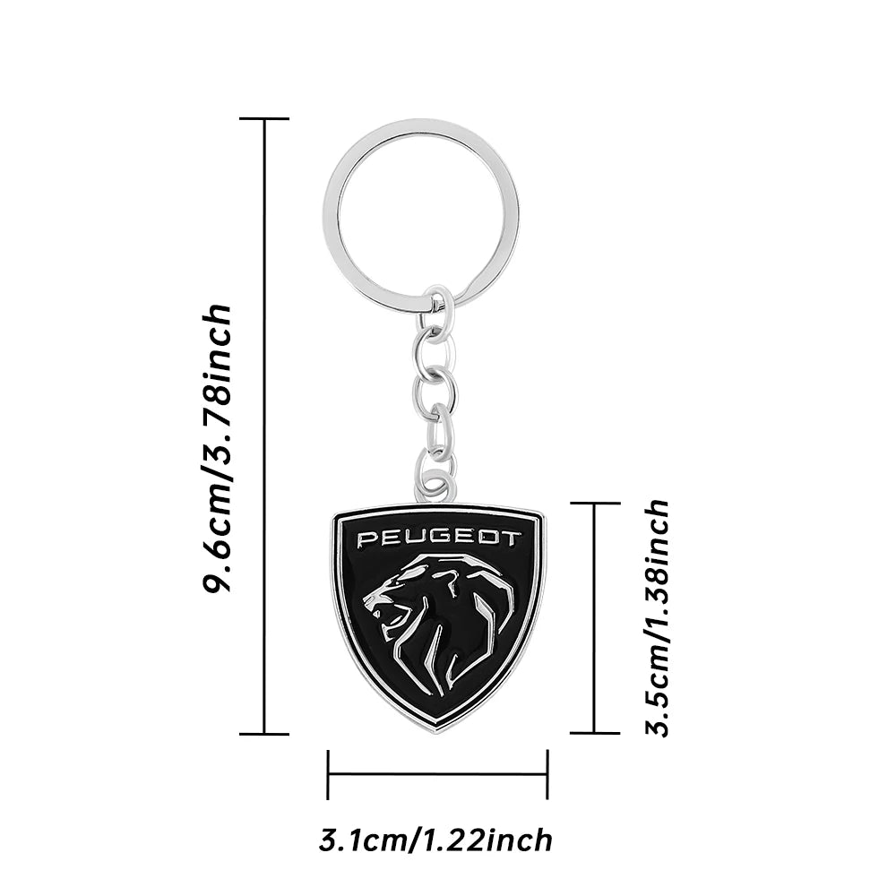 Porte-Clés Peugeot — Pendentif Métal Premium | 208, 308, 408, 508, 2008, 3008, 5008, Rifter