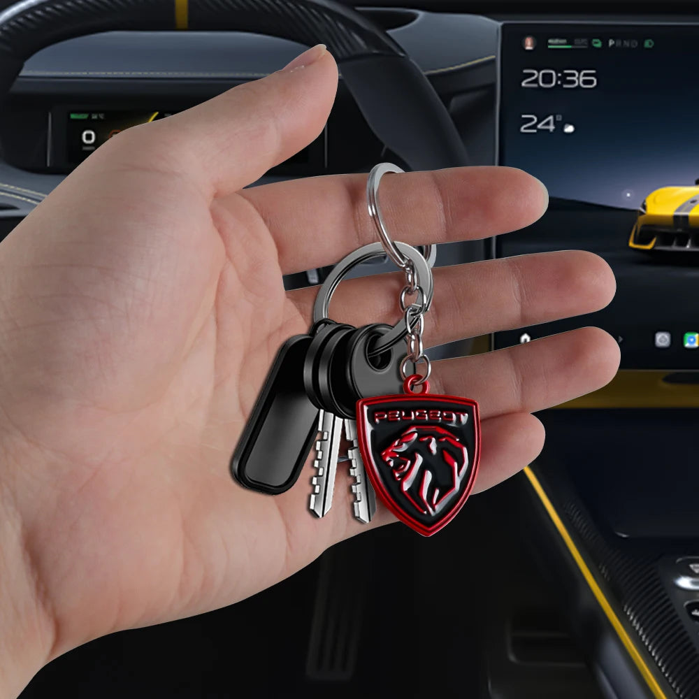 Porte-Clés Peugeot — Pendentif Métal Premium | 208, 308, 408, 508, 2008, 3008, 5008, Rifter
