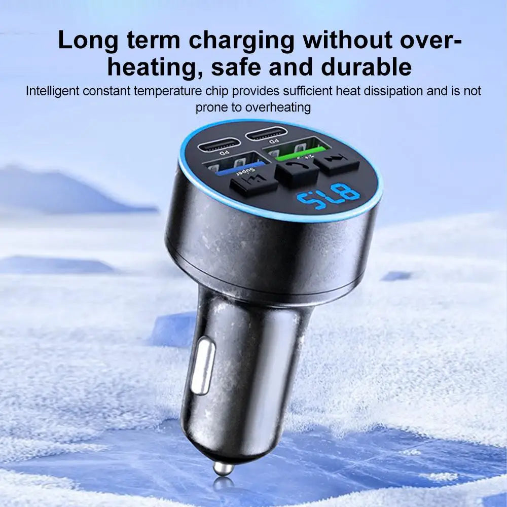Émetteur FM Bluetooth 5.0 avec Chargeur Allume-Cigare et Affichage Digital