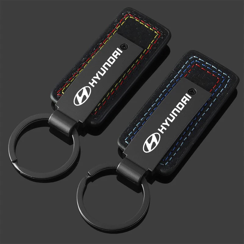 Porte-Clés Hyundai Premium — Alliage de Zinc & Cuir