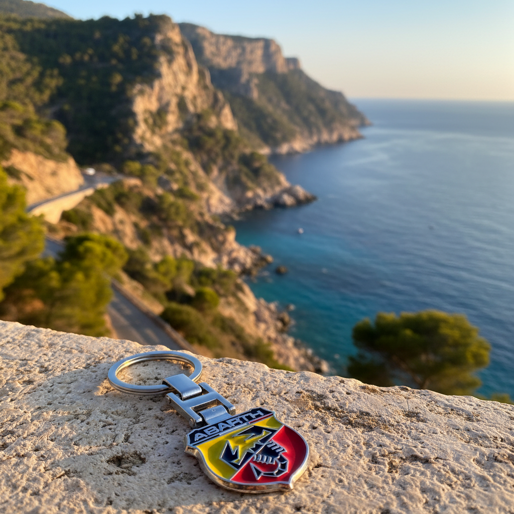 Porte-clé Abarth fond Costa Brava