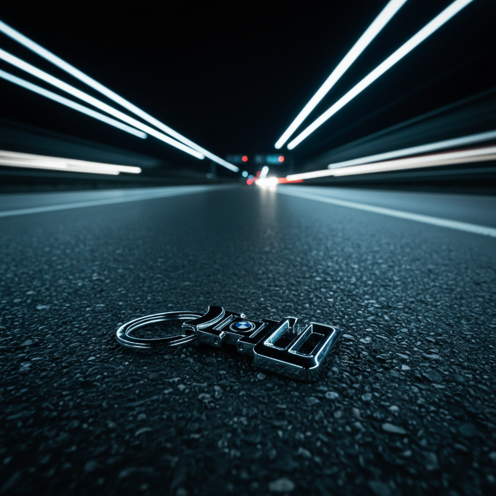 Porte-clé BMW fond Autobahn allemand