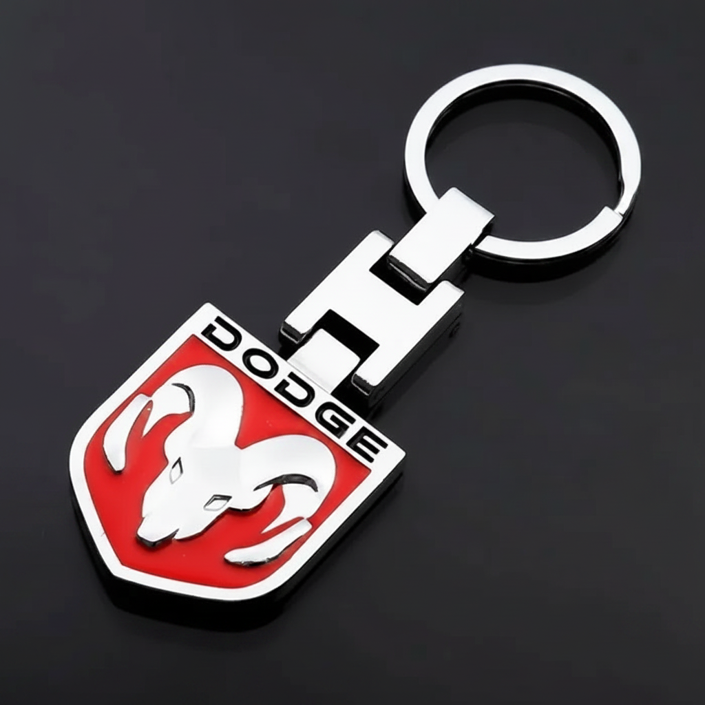 Porte-clés Dodge sur fond anthracite